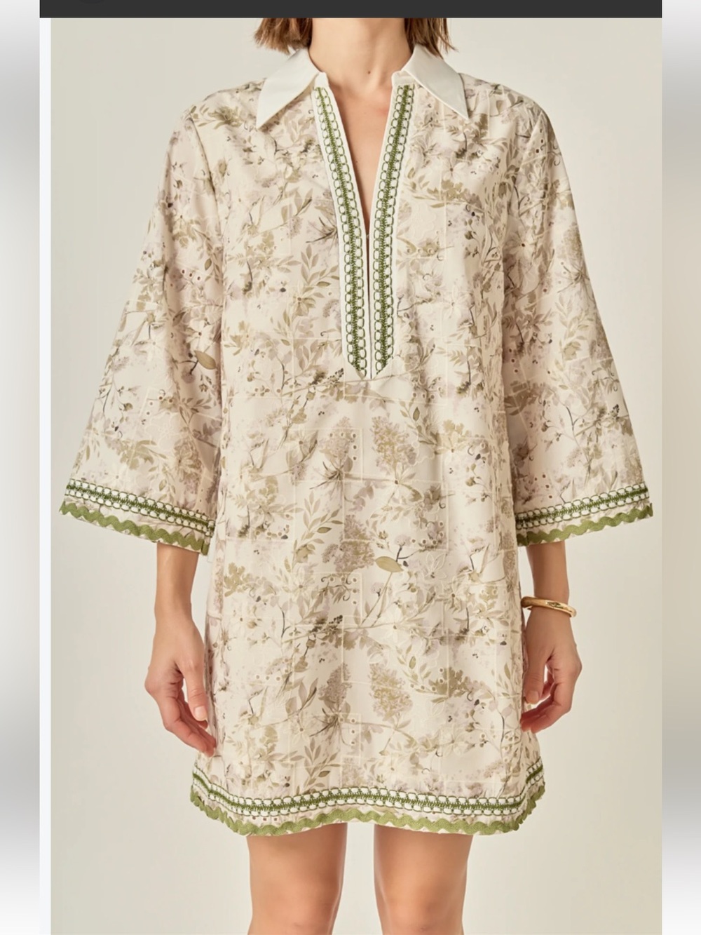 English Factory Embroidered Floral Mini Dress Sz L